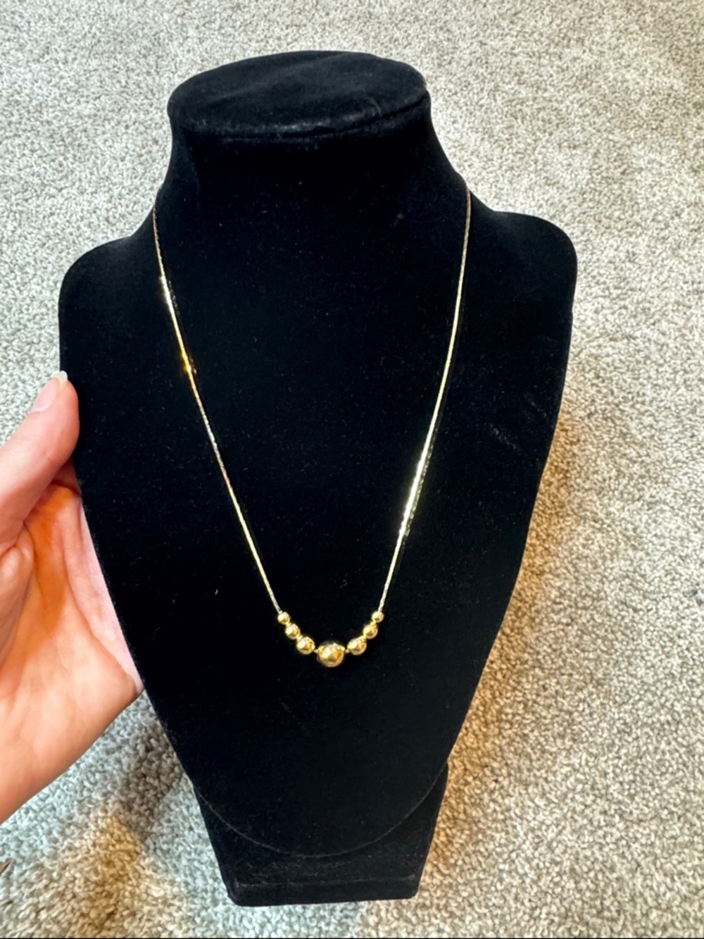 Gold Cascading Beads Necklace